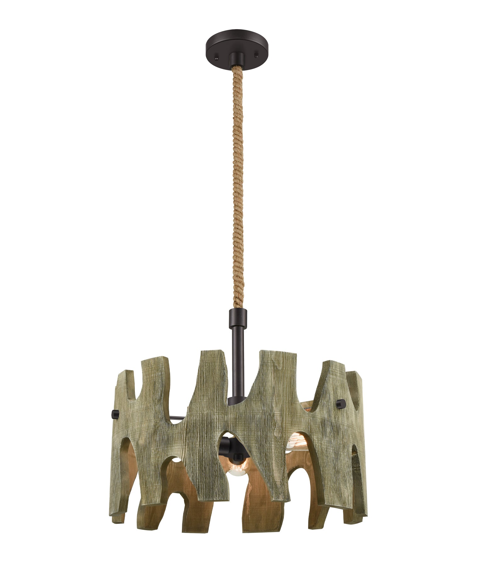 Hot Deal! HOPI Medieval Rustic Interior Single Large Round Weathered Grey Wood Pendant Light