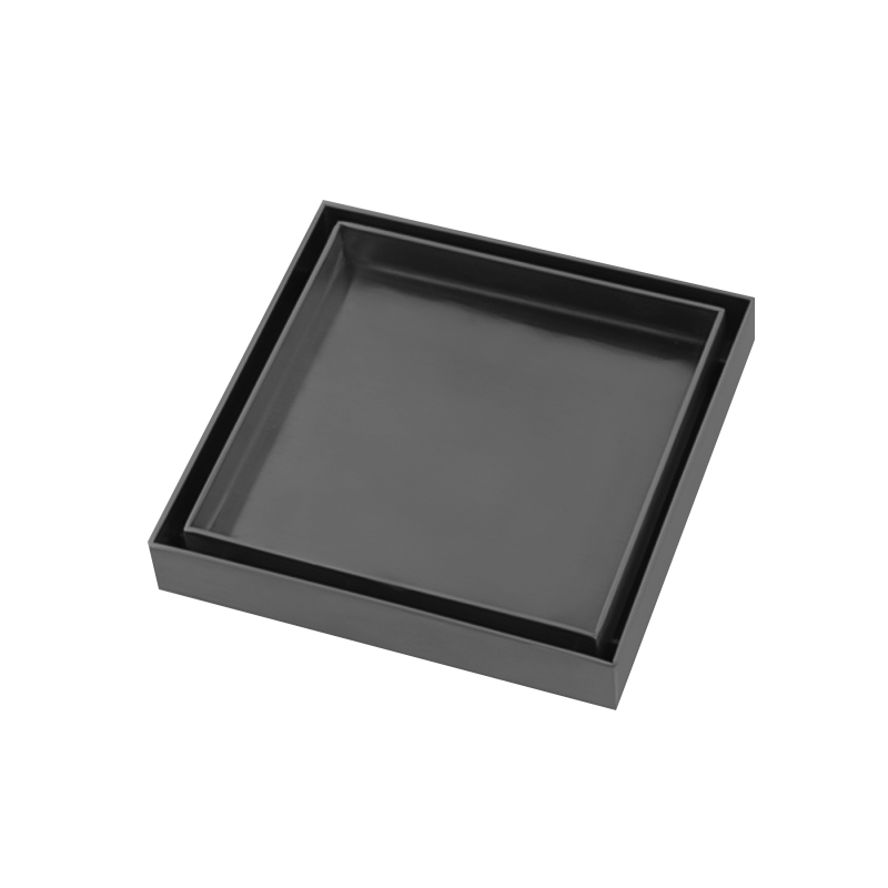 15-Year Warranty Gun Metal Grey Stainless Steel 120*120mm Shower Grate Floor Waste Drain Smart Insert