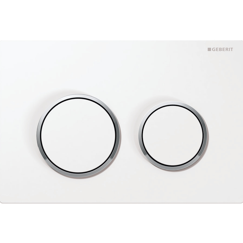 Geberit Kappa21 White Flush Plate with Chrome Trim - Modern Bathroom Upgrade