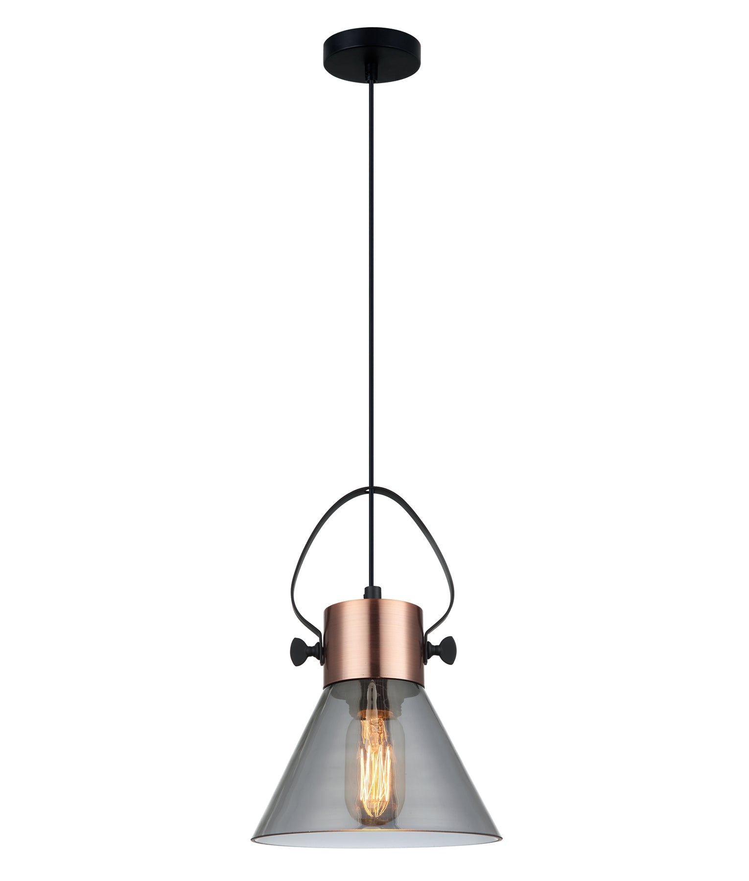 Hot Deal! Retro Fumoso Smoke Glass Cone Pendant Light