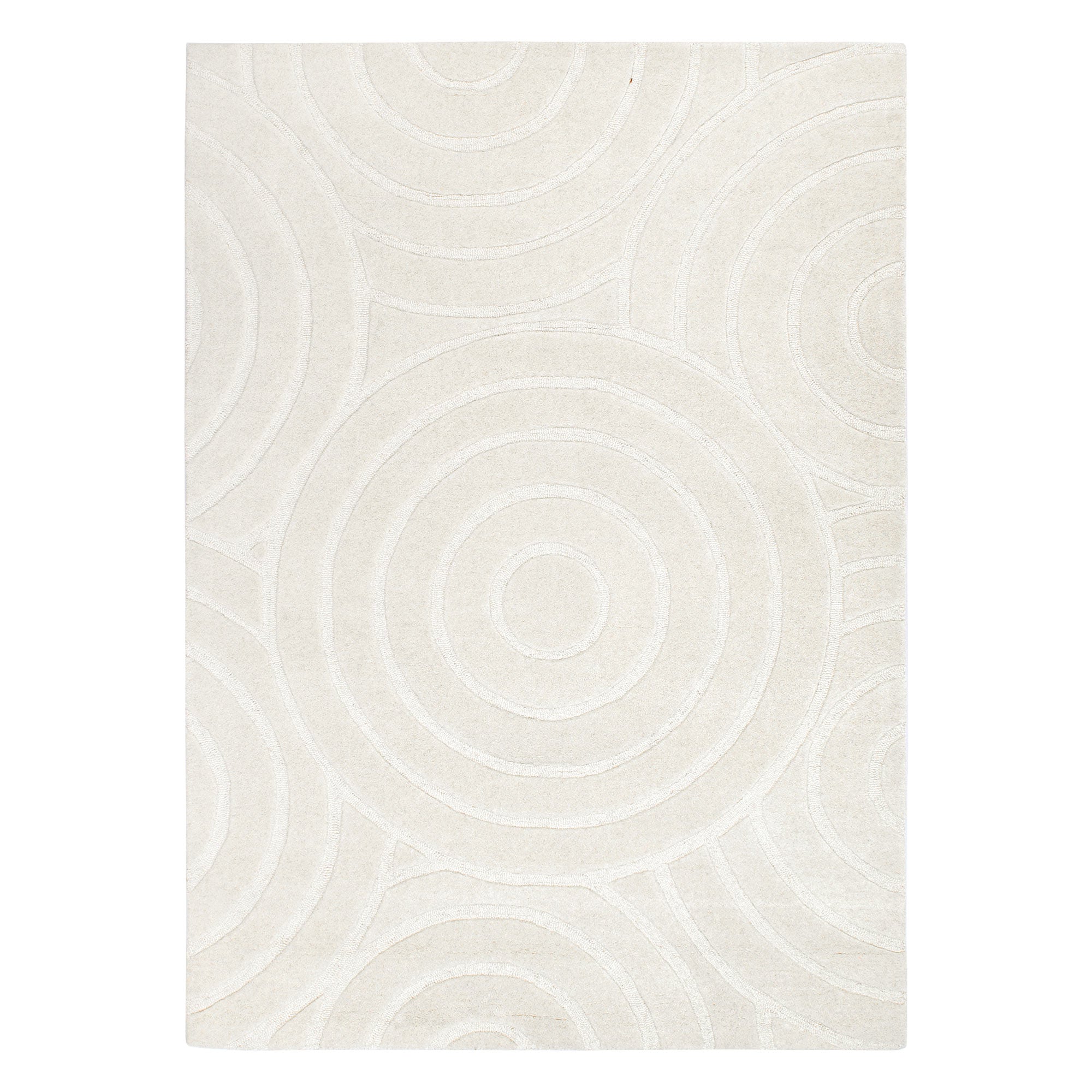 Exclusive Les Nomades Ellipse Cream Wool Rug for Modern Interior Decor