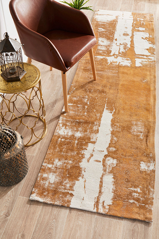 Hot Deal! Magnolia Mustard Runner Rug