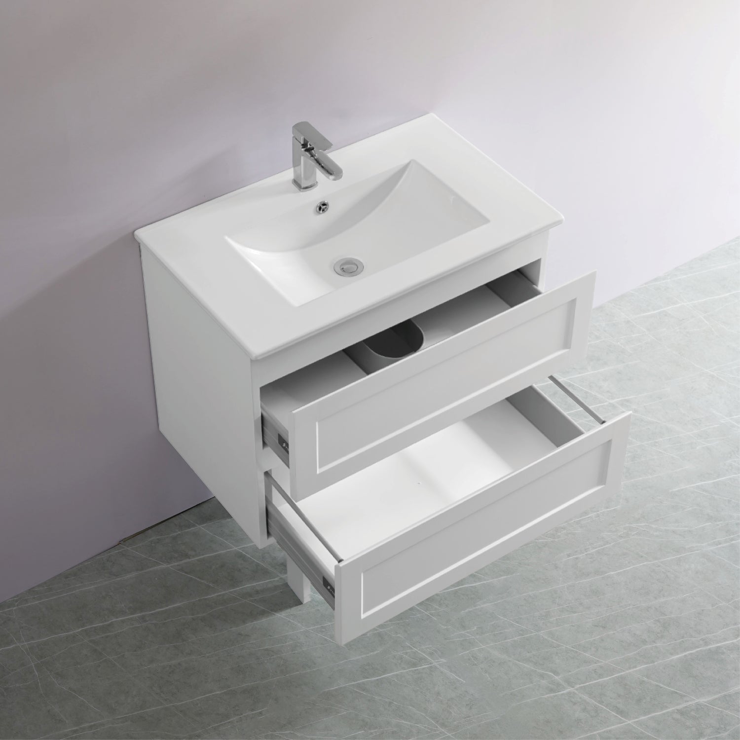 750mm Fremantle Wall Hung PVC Vanity Cabinet in Matte White - Premium Quality!