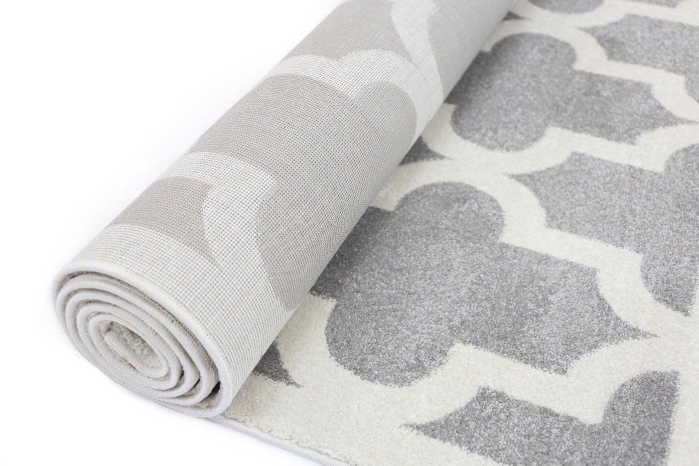 Piccolo Kids Rug: Light Grey & White Lattice Pattern - Ideal Choice