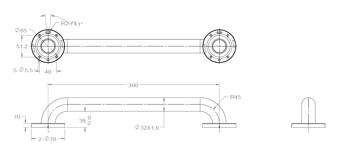 300mm POS Care-GR Grab Rail - Reliable Support