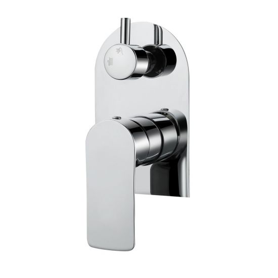 Hot Deal! Persano Solid Brass Chrome Wall - Mounted Bath/Shower Mixer with Diverter