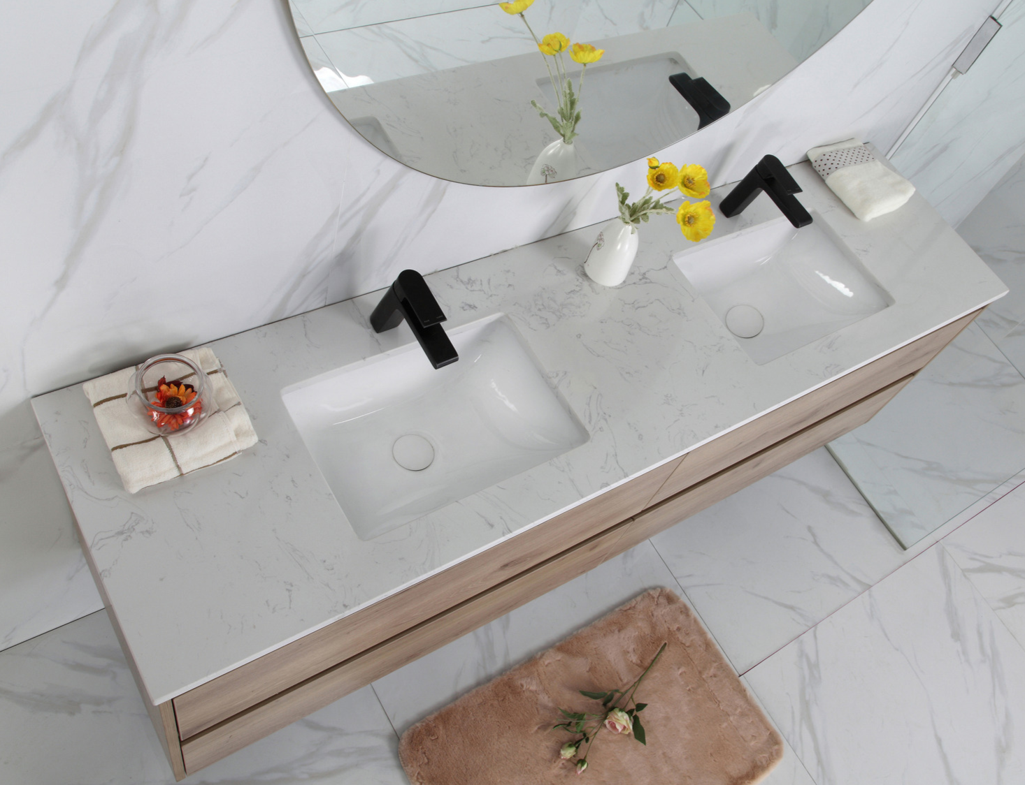 Exclusive MAX MDF Wall Hung Vanity in Natural Oak (All Sizes)