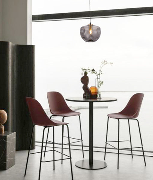 FOSSETTE: Indoor Dimpled Glass Pendant Light with Smoked Mirror Effect