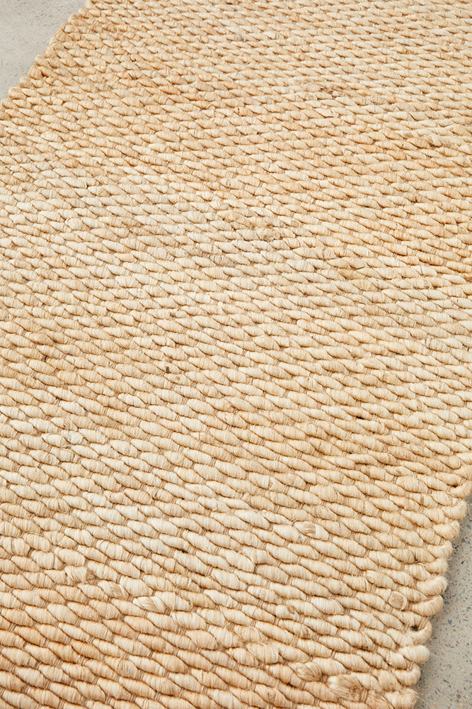 Eco - friendly Hand - Loomed Hive Pattern Natural Jute Runner Rug