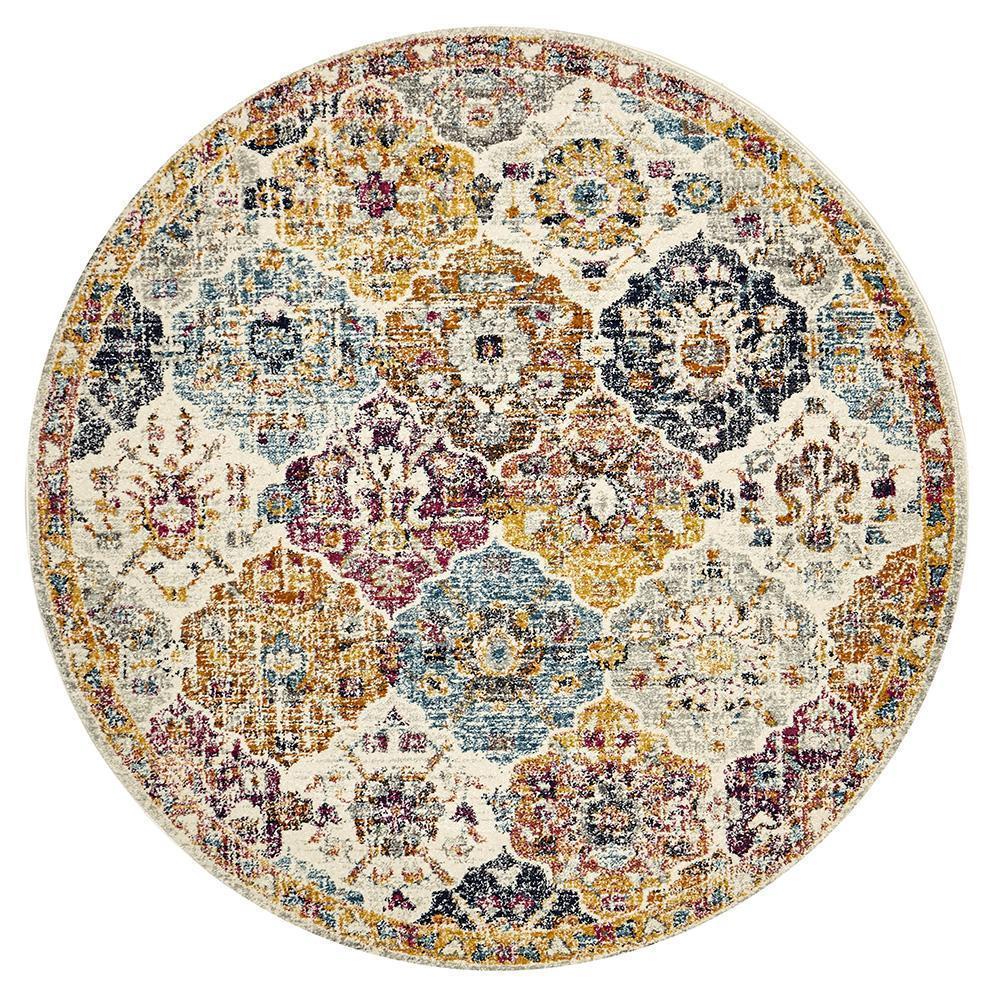 Hot Sale! Museum Ainsley Round Rust-Colored Polypropylene Rug for Any Setting