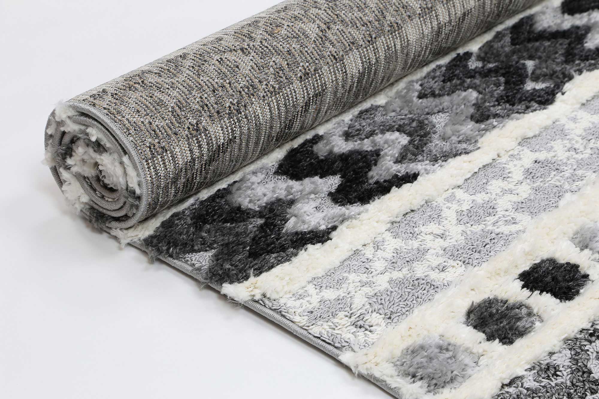 Hot! Mono Tribal Carved Cream Anthracite Rug