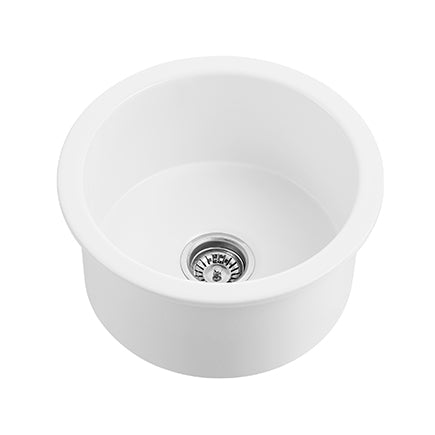Hot Deal! Camden Gloss White Fireclay Undermount Kitchen Sink 470x228mm