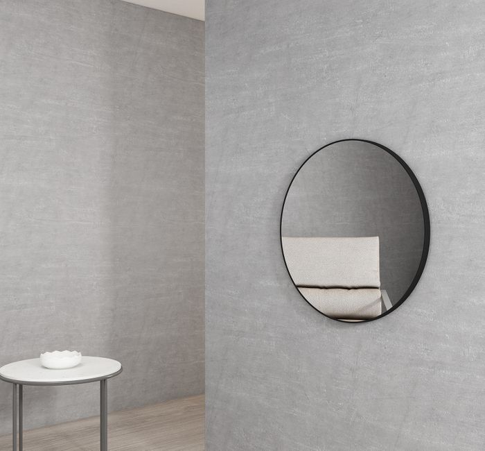 Hot! 700mm Matte Black London Round Mirror