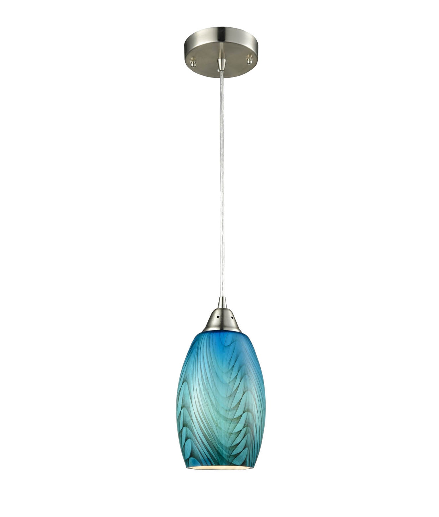Exquisite Hand - Blown Glass Interior Pendant Lights with Satin Nickel Hardware