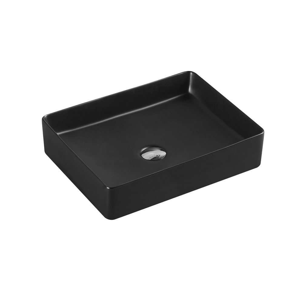 Hot Deal: ETNA Matte Black Rectangle Countertop Basin (470x360x110)