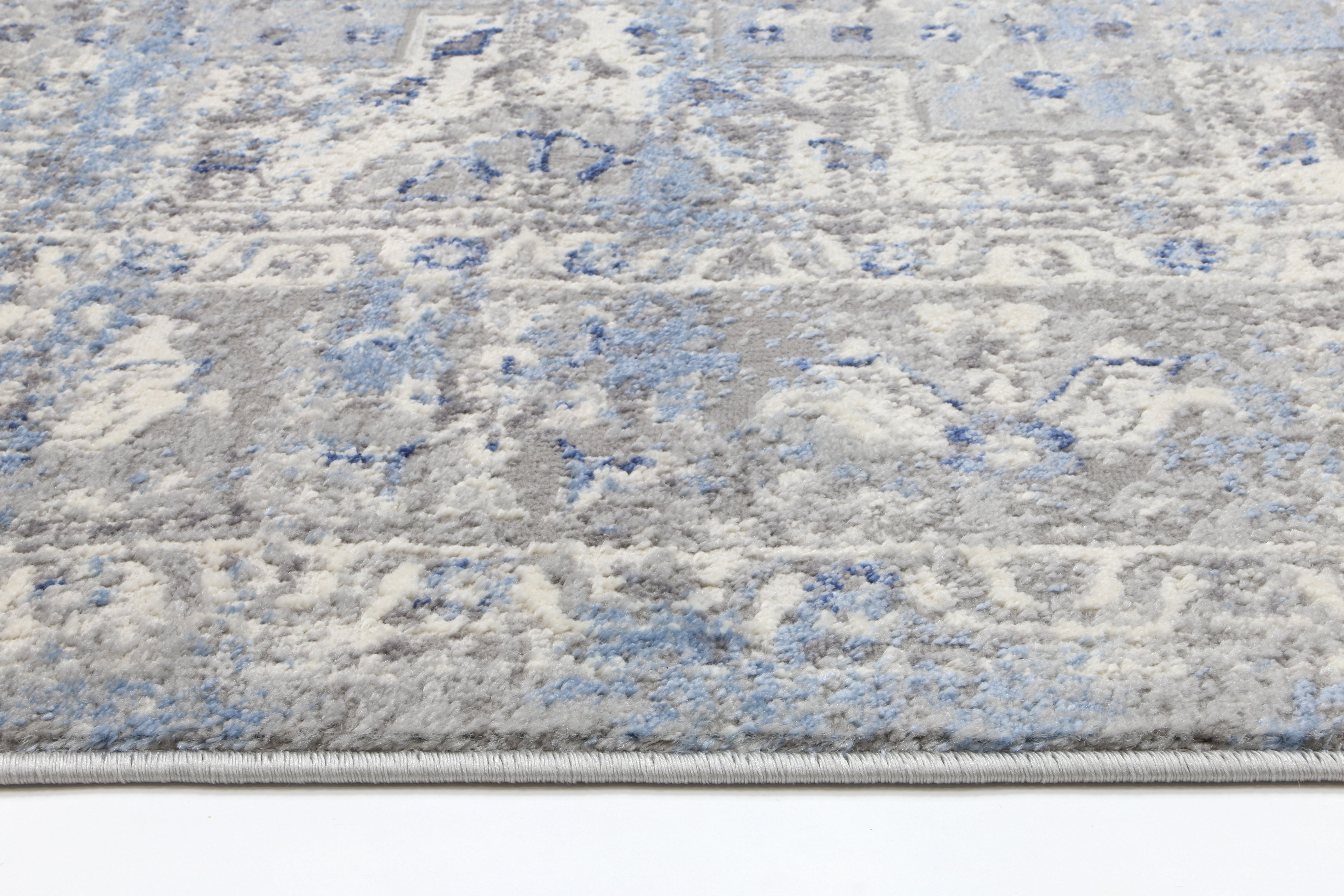 Navy Blue Amelia Oriental Rug with Trendy Abstract Designs