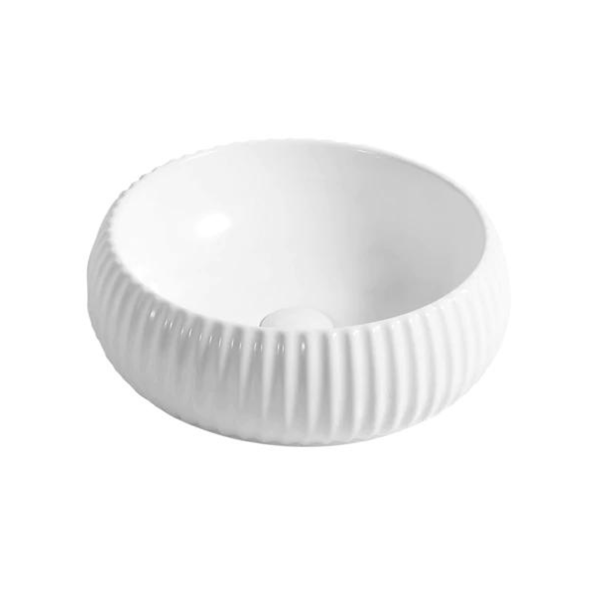 Hot Sale! POSEIDON Round Glossy White Ceramic Bathroom Basin (400x400x140)