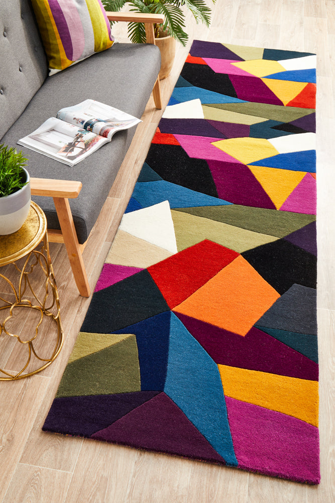 Hot Deal! Matrix 906 Pure Wool Crayon Design Runner Rug for Your Home