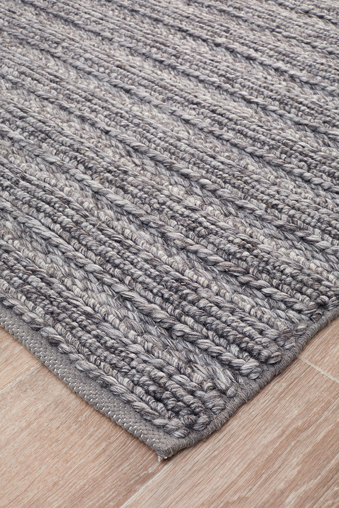 801 Harvest Soft Steel Hand-Woven Wool & Viscose Rug