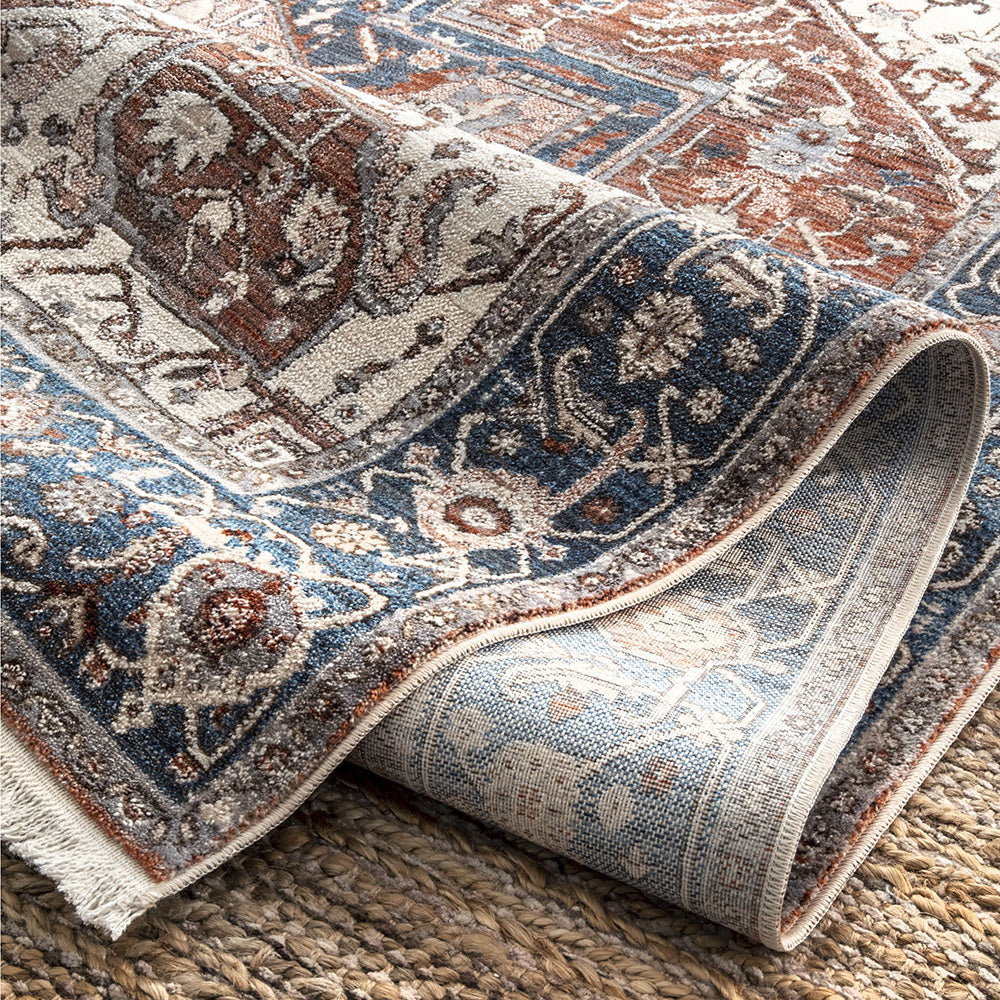 Exclusive Heriz Hazelnut Polyester Rug - Traditional Design, Durable and Soft
