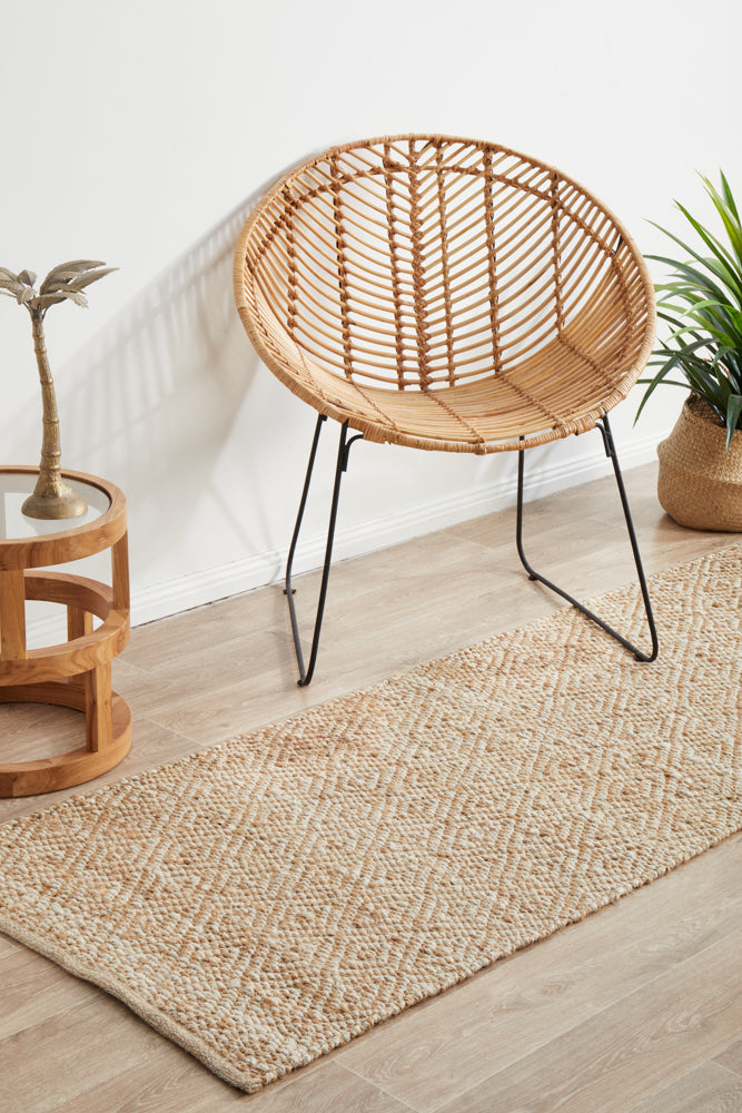 Noosa 444 High - quality Natural Jute Runner Rug with Stylish Designs