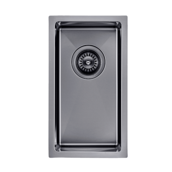 Hot Deal! Gun Metal Grey Handmade 1.2mm 304 Stainless Steel Single Sink Set 250x450x215mm