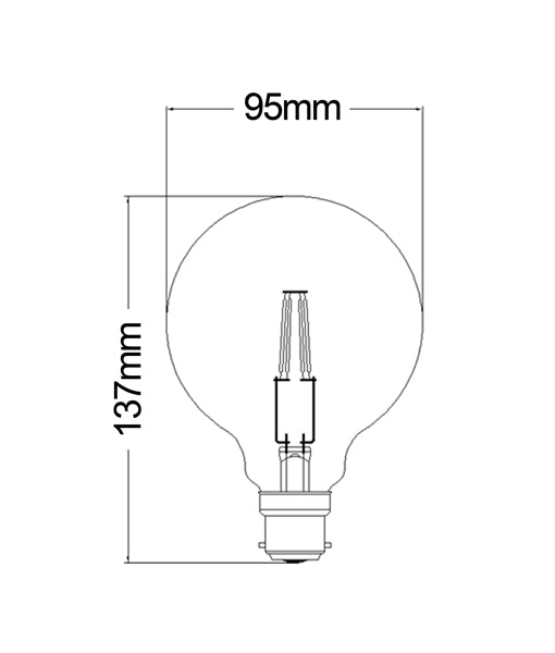 Hot Sale! 6W G95 LED Filament Globe for General Lighting