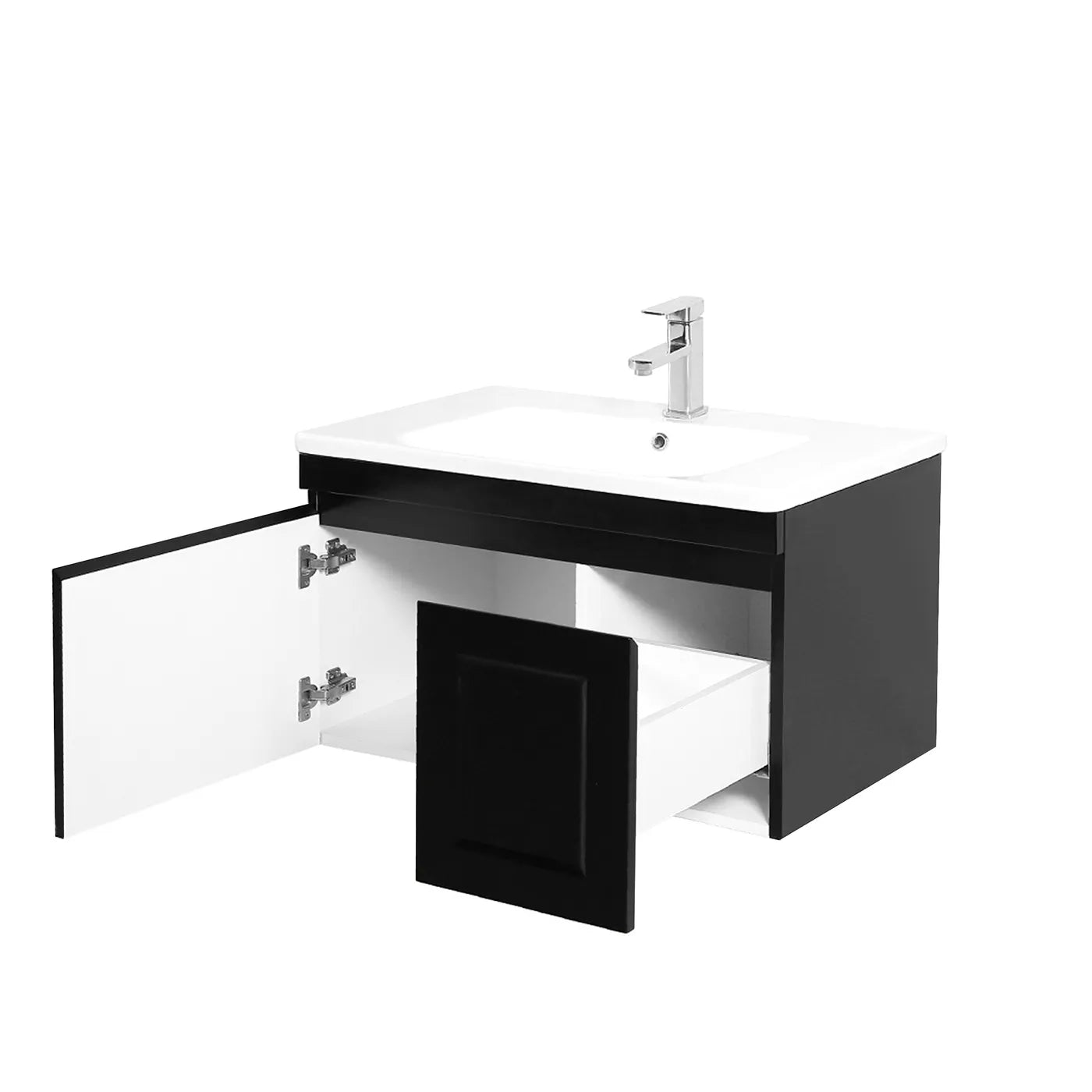 Hampton Mark II 600mm Matte Black Wall - Hung Vanity: Stylish Storage Deal