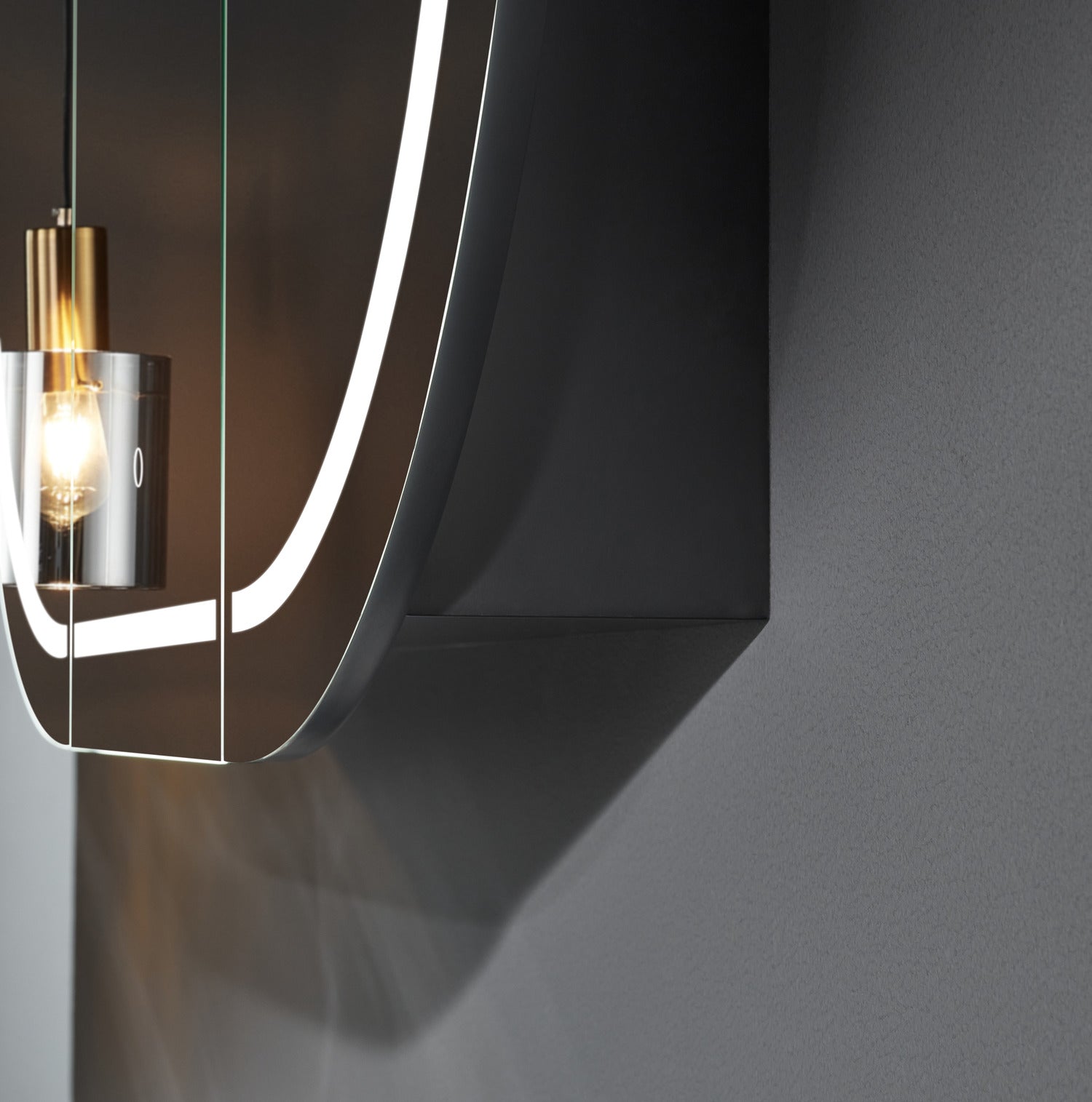 Hot Sale! Olivia Matte White/Black LED Bathroom Shaving Cabinet in 900/1200/1500mm Sizes
