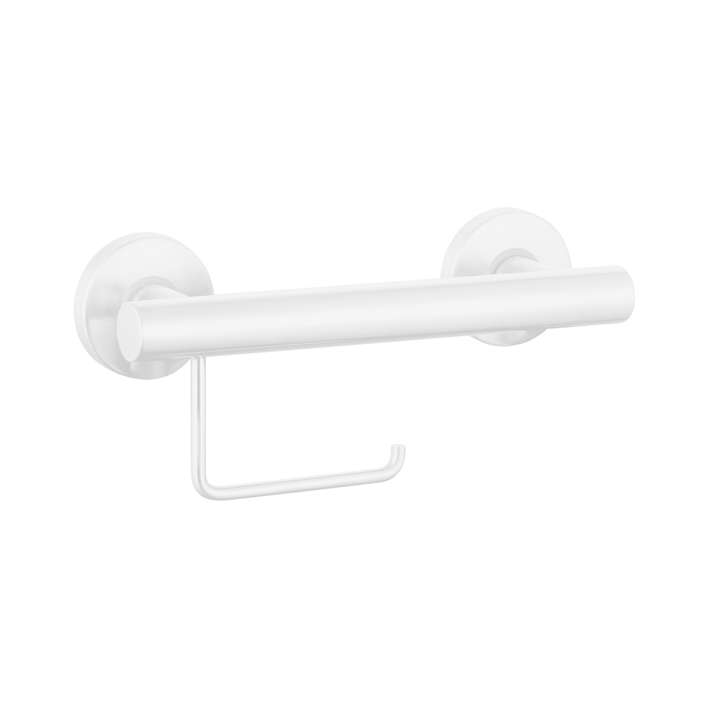 300mm Grab Rail with Toilet Roll Holder - Optional Colour, Ideal for Assisted Living