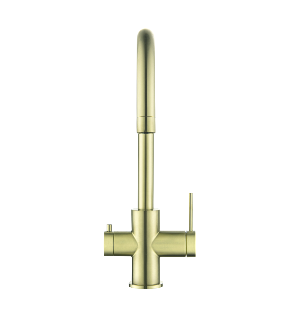 Hot Deal! Brushed Gold Mica 3-Way Filtered Kitchen Sink Mixer for Pure Water