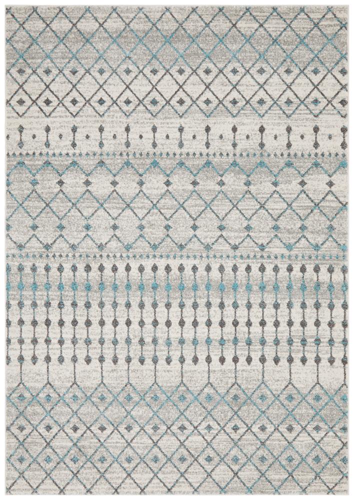Stylish Evoke Slate White Transitional Polypropylene Rug from Turkey