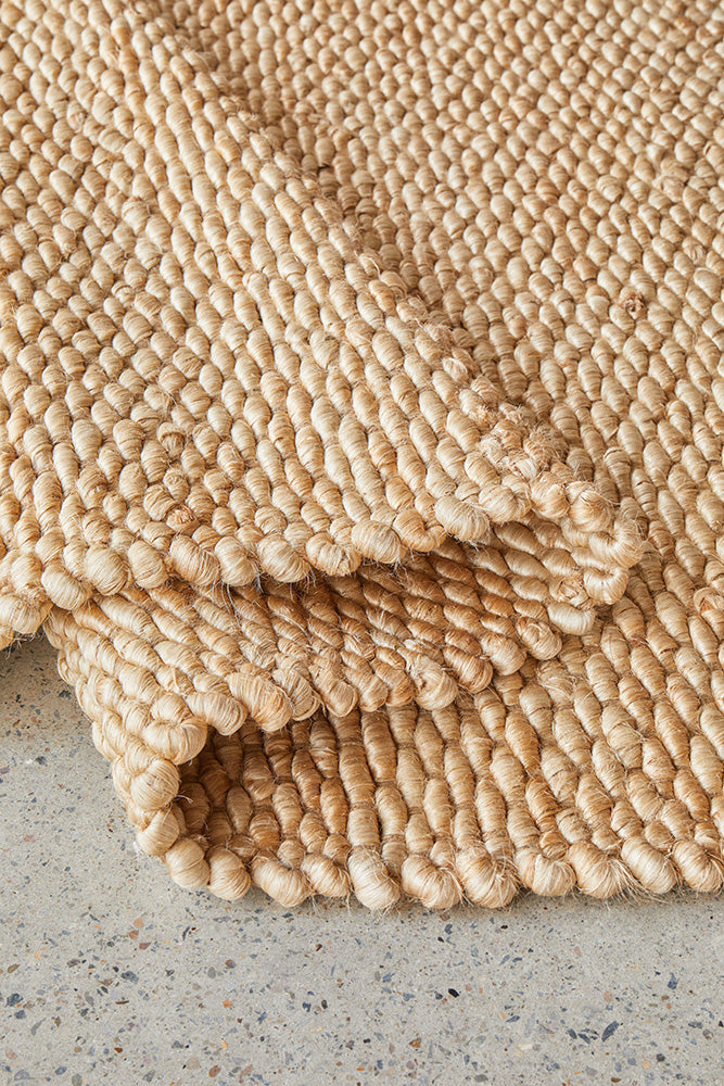 Eco-Friendly Hand-Loomed Hive Pattern Natural Jute Rug