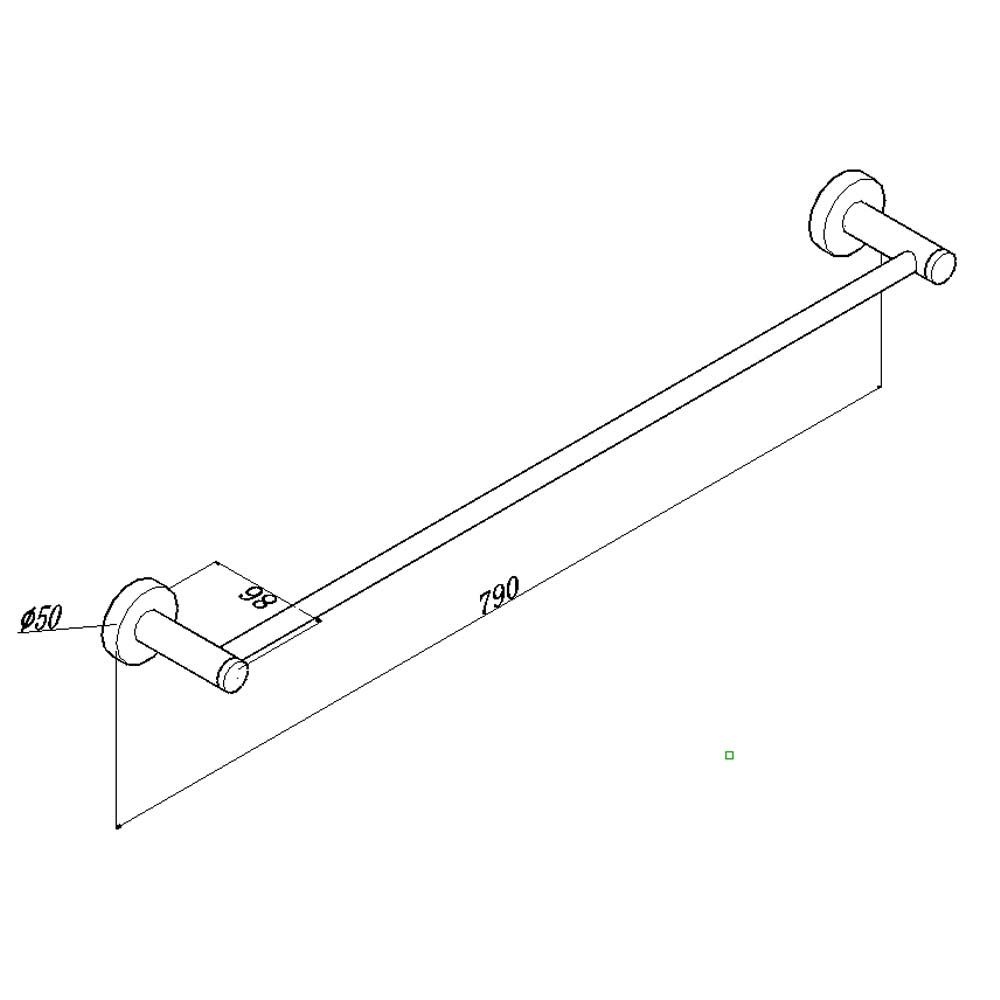 High - quality 790mm LUCID PIN Round Single Chrome - finished Towel Rack Rail
