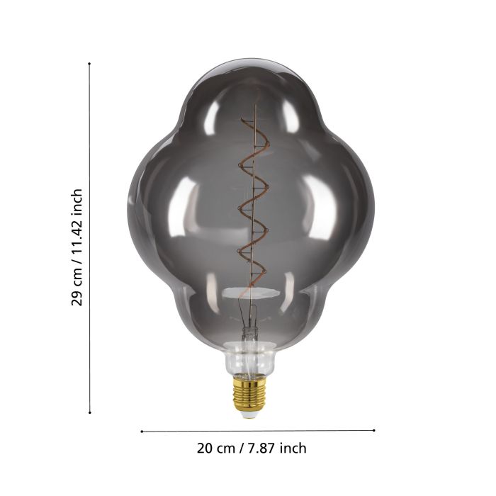 4W E27 LED Globe with Black Vaporized Finish, 2000K