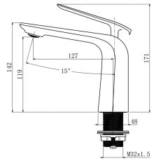 Esperia Bathroom Basin Mixer with Matte Black & Chrome Finish - Great Deal!