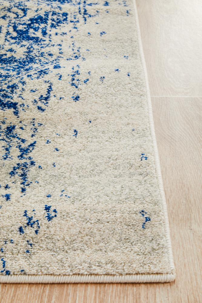 Hot! Evoke Horizon White Navy Transitional Runner Rug