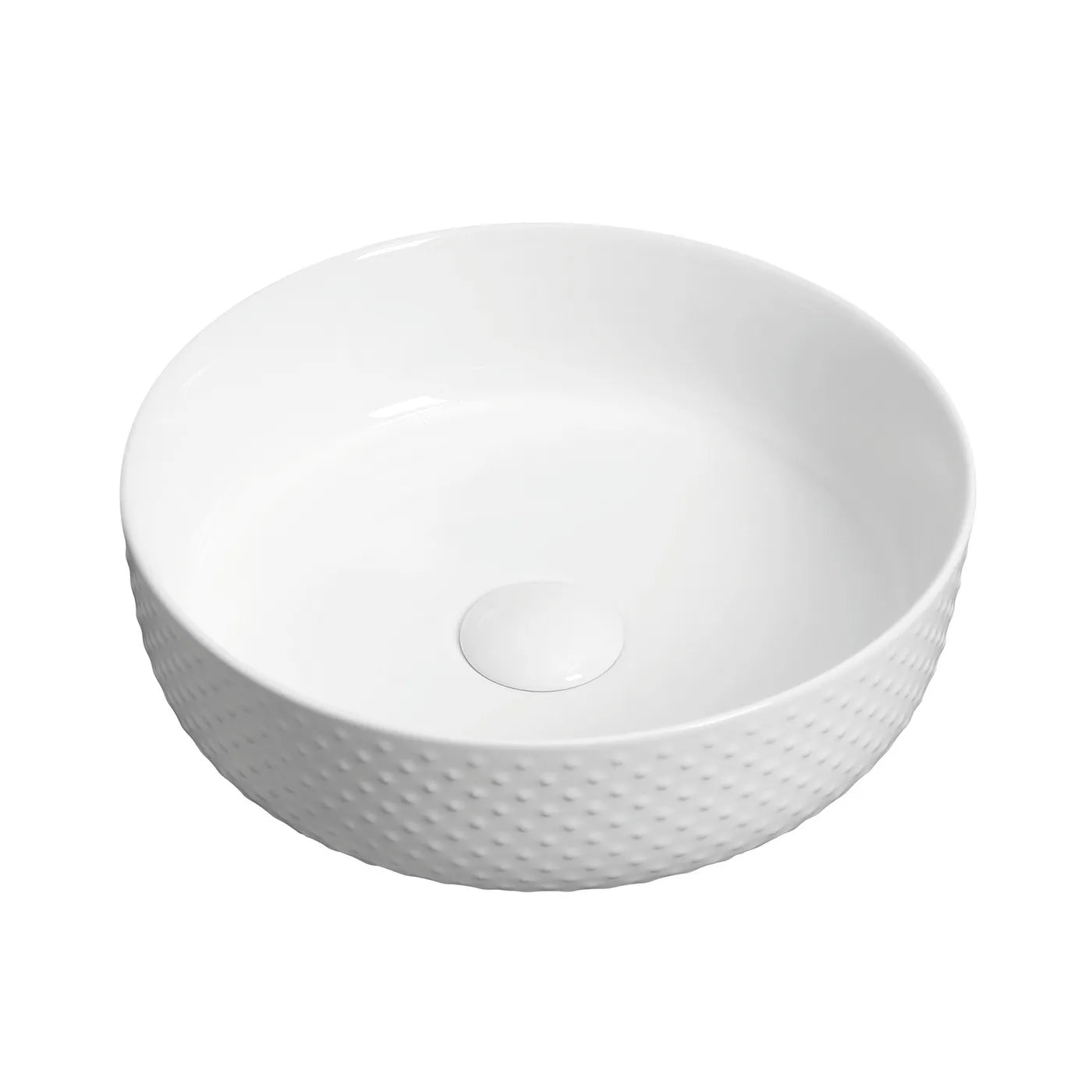 Ultra Slim Gloss White Fine Ceramic Golf Basin (355x355x120 Round)