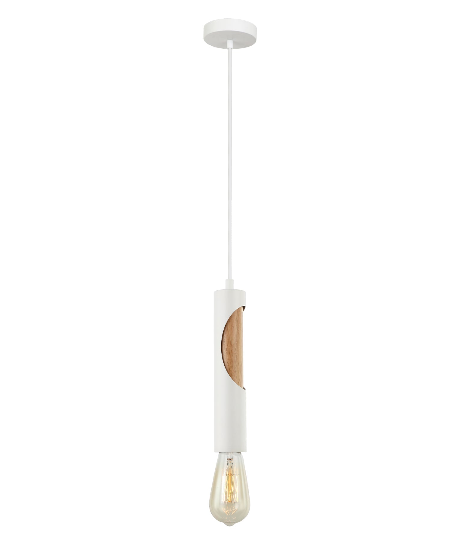 Hot Sale: Interior Iron and Blonde Wood Tube-shaped Pendant Lights for Indoor Use