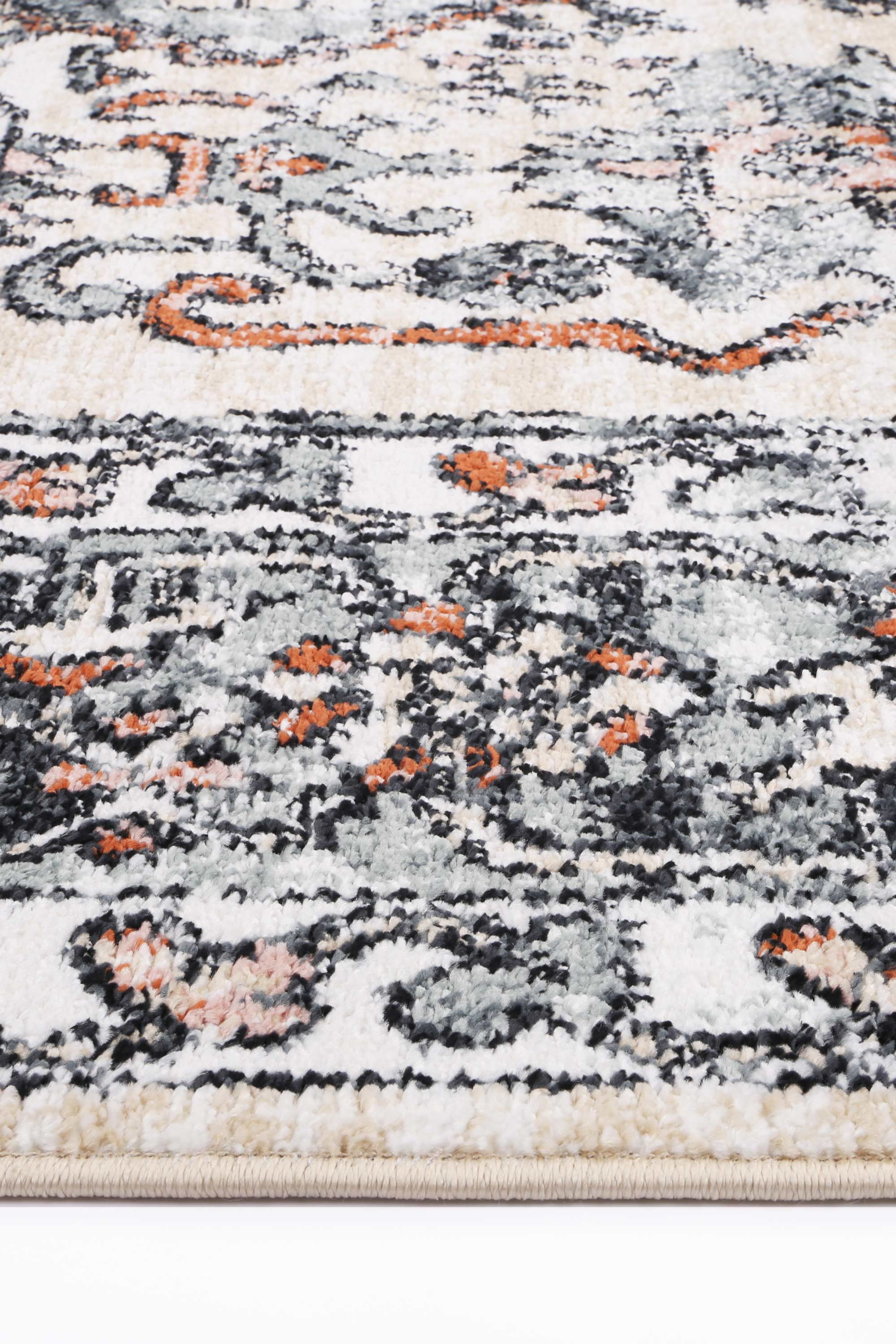 Traditional Anatolia Beige and Black High - Grade Polypropylene Rug for High Traffic Areas
