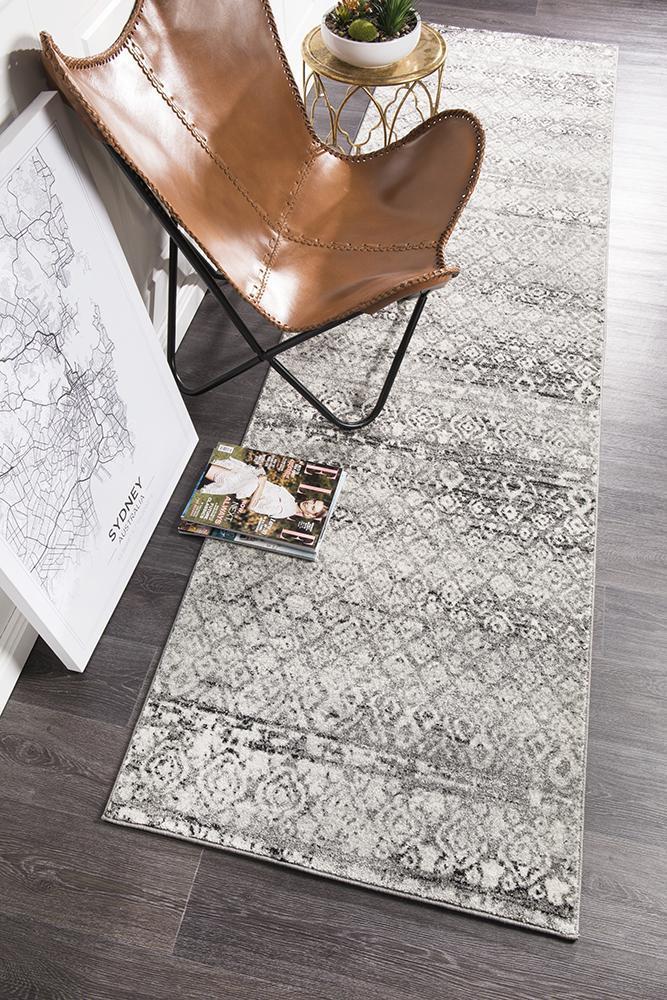 Oasis Zakira Tribal Runner Rug in Dark Grey Shade