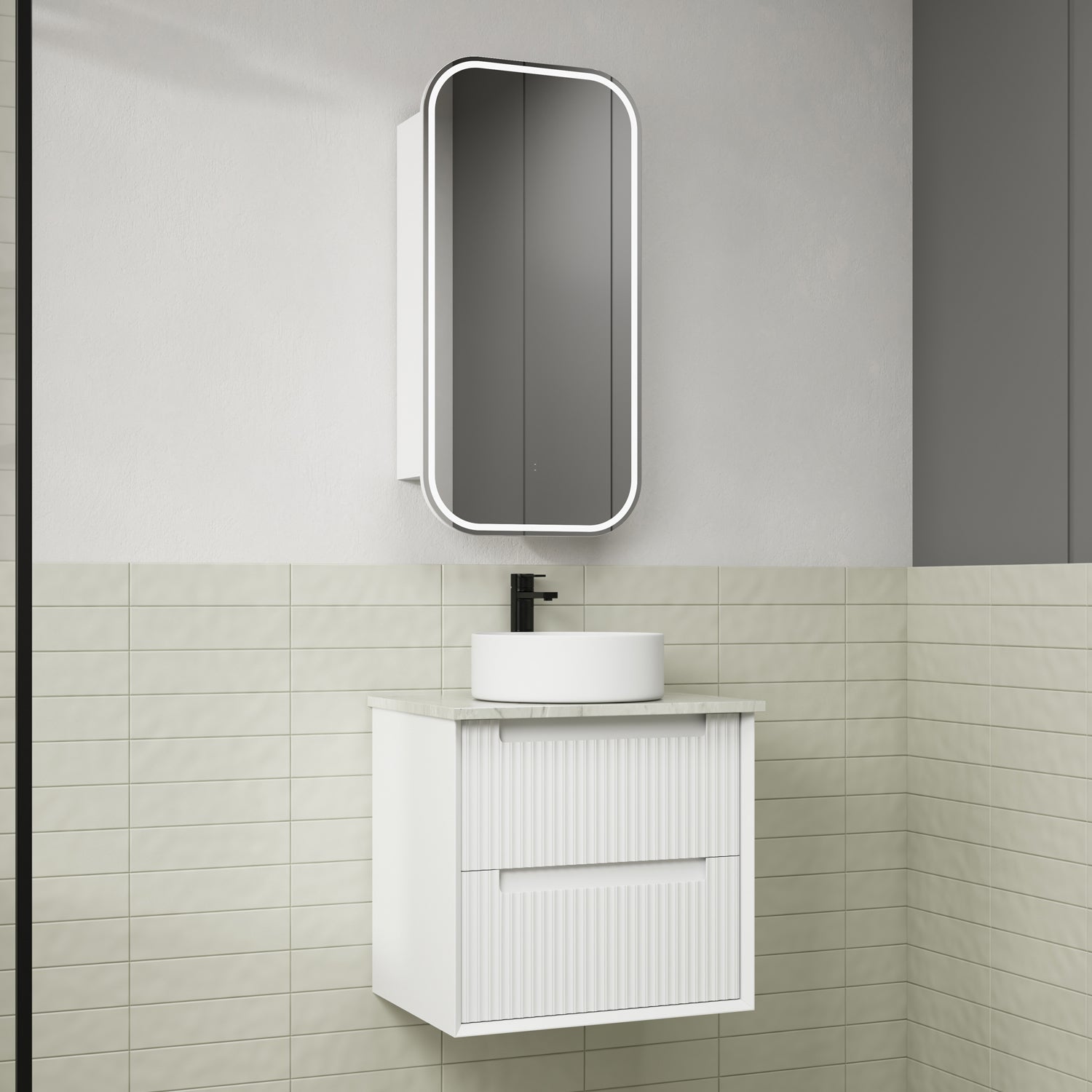 Get Your FLAUTO Matte White Wall-Mounted Bathroom Vanity in All Sizes Now!