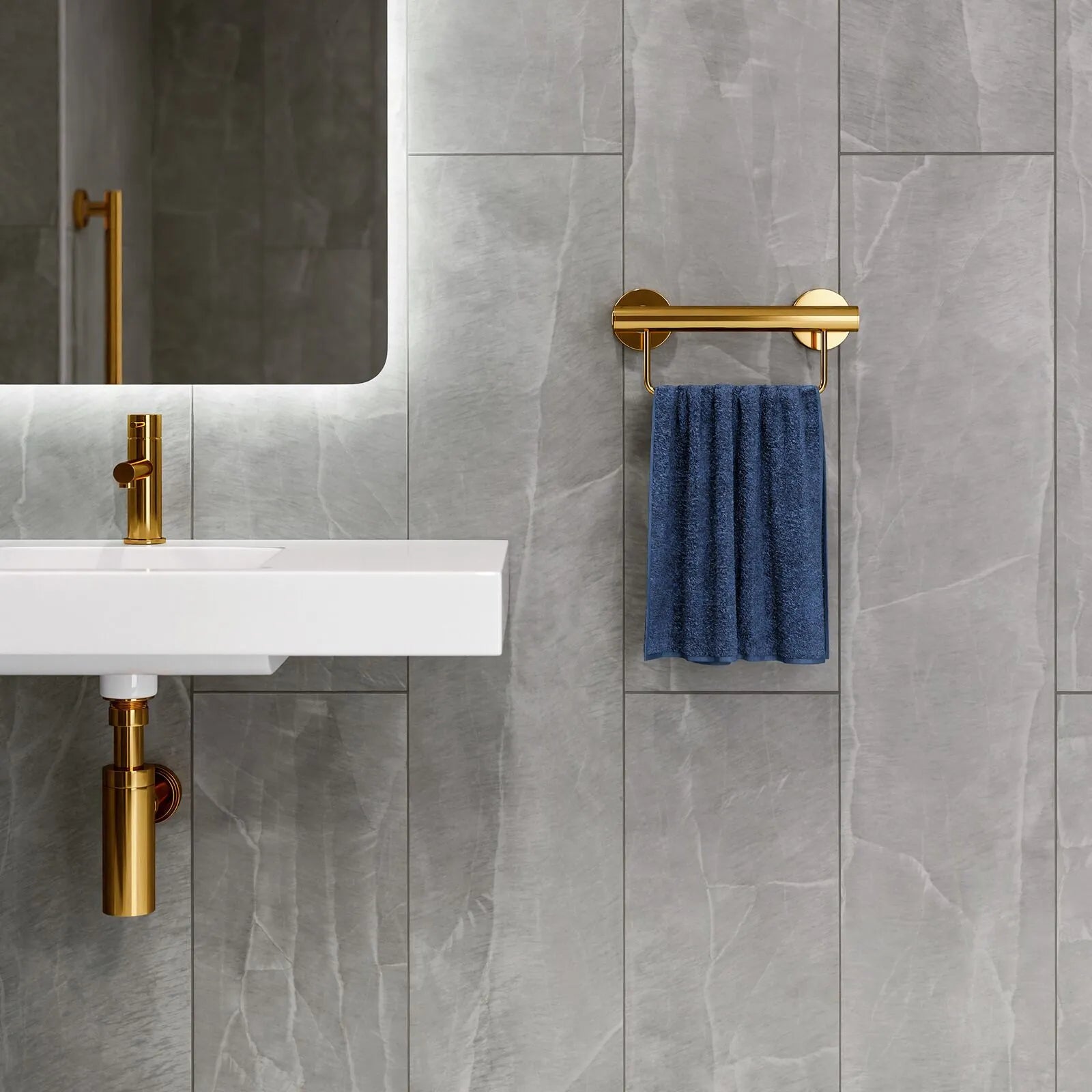 300mm Grab Rail with Optional Colour Towel Rail - Ideal for Assisted Living and Aged Care