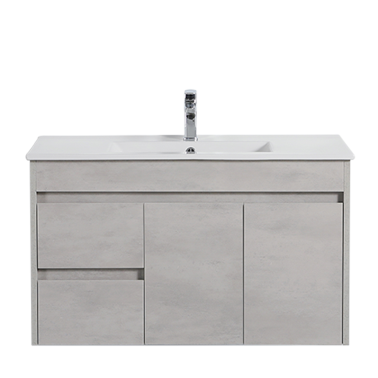 Poseidon Nova Grey Concrete Plywood Wall - Hung Vanity 900mm