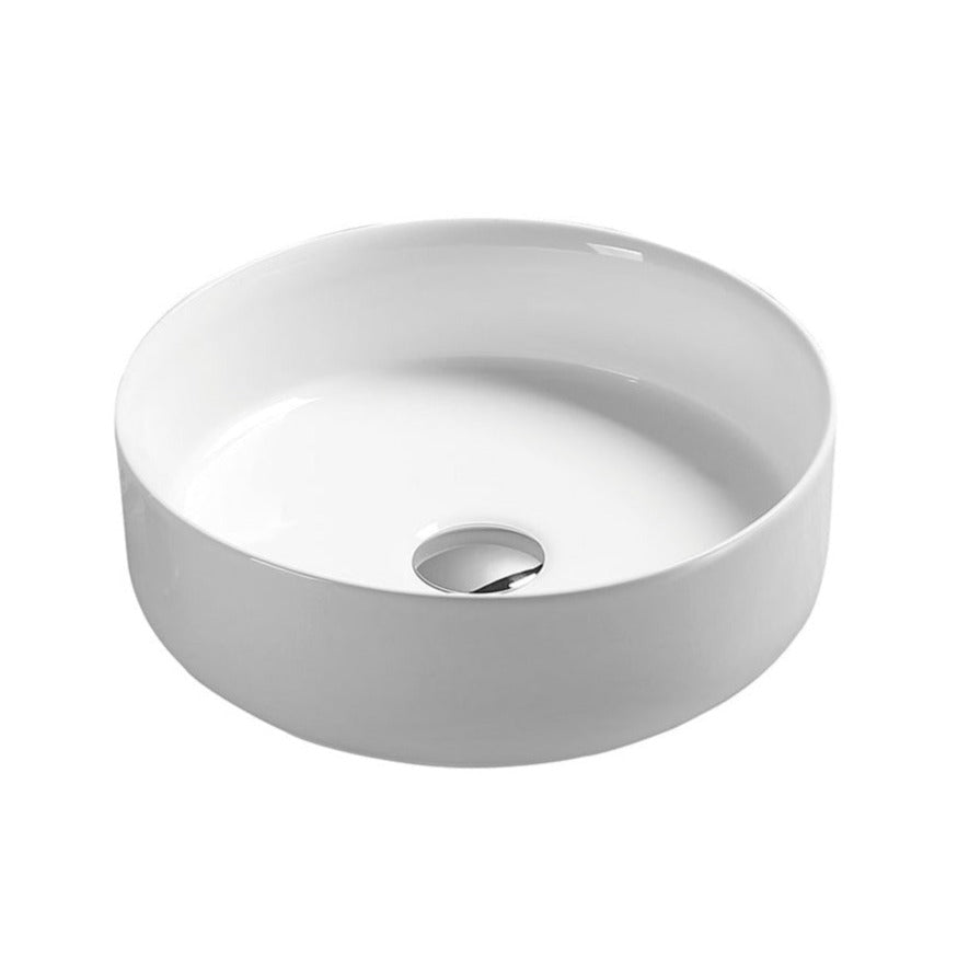 HOT! POSEIDON Round Gloss White Ceramic Basin (394x394x115)