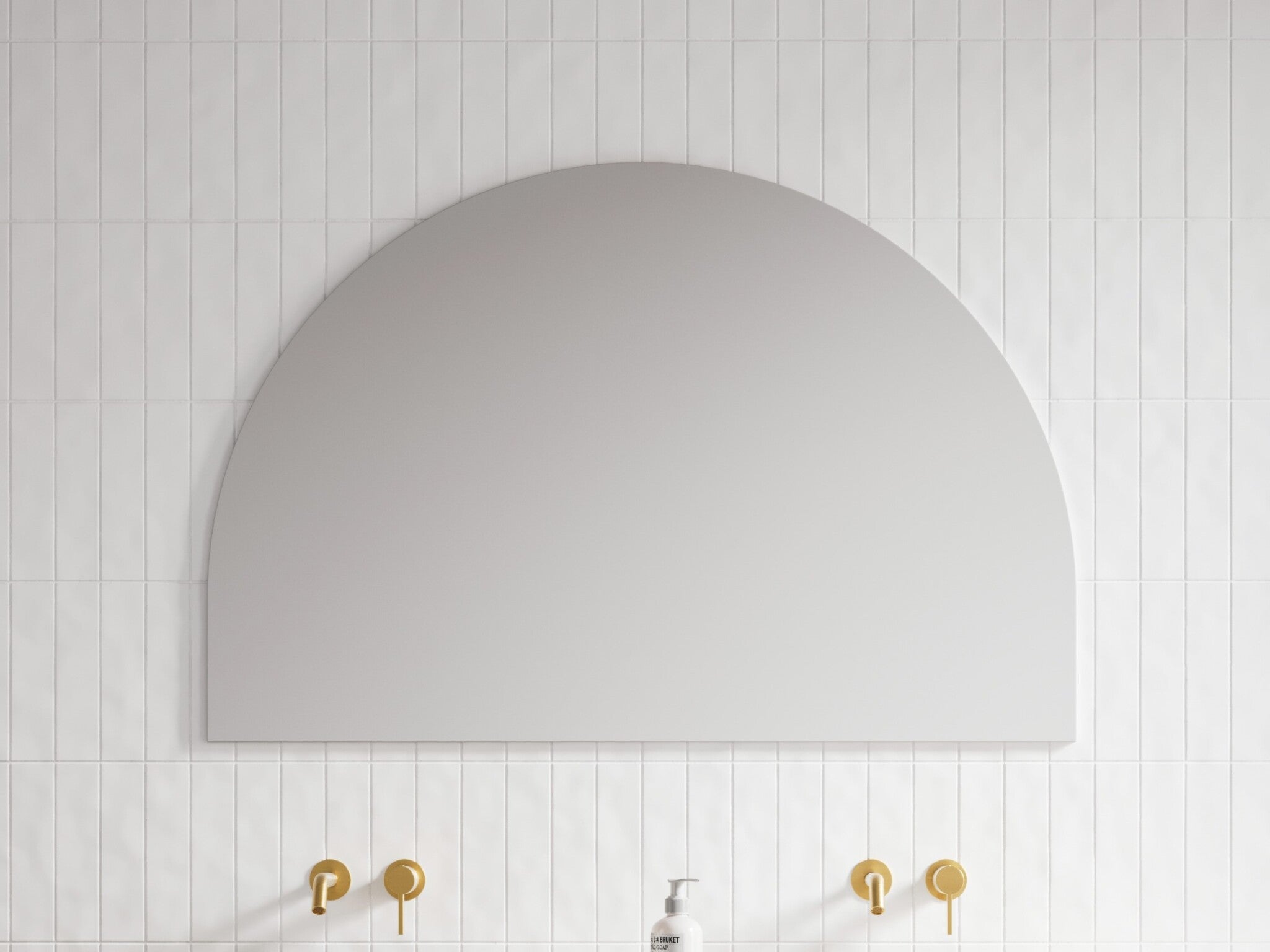 Get This Stunning 1200x800mm Melody Frameless Half-Moon Mirror with Optional Lighting Kit
