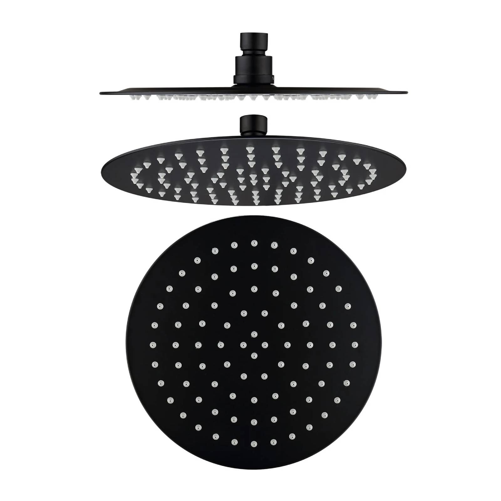 Black 250mm Mica Shower Head - Upgrade Your Shower Experience Now