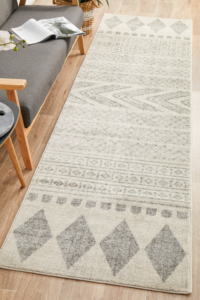 Hot! Mirage Adani Grey Runner Rug with Modern Tribal Design