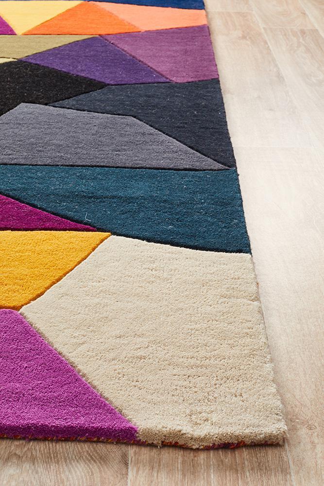 Exclusive Matrix Pure Wool 906 Crayon Rug with Geometric Design on Sale