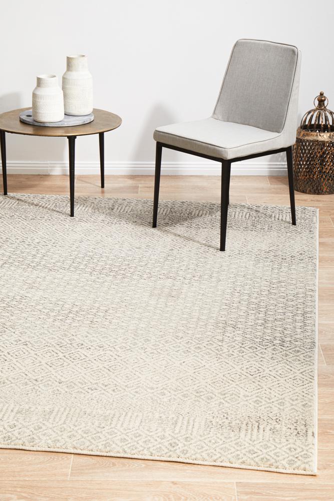 Hot! Evoke Transitional Diamond Grey Rug